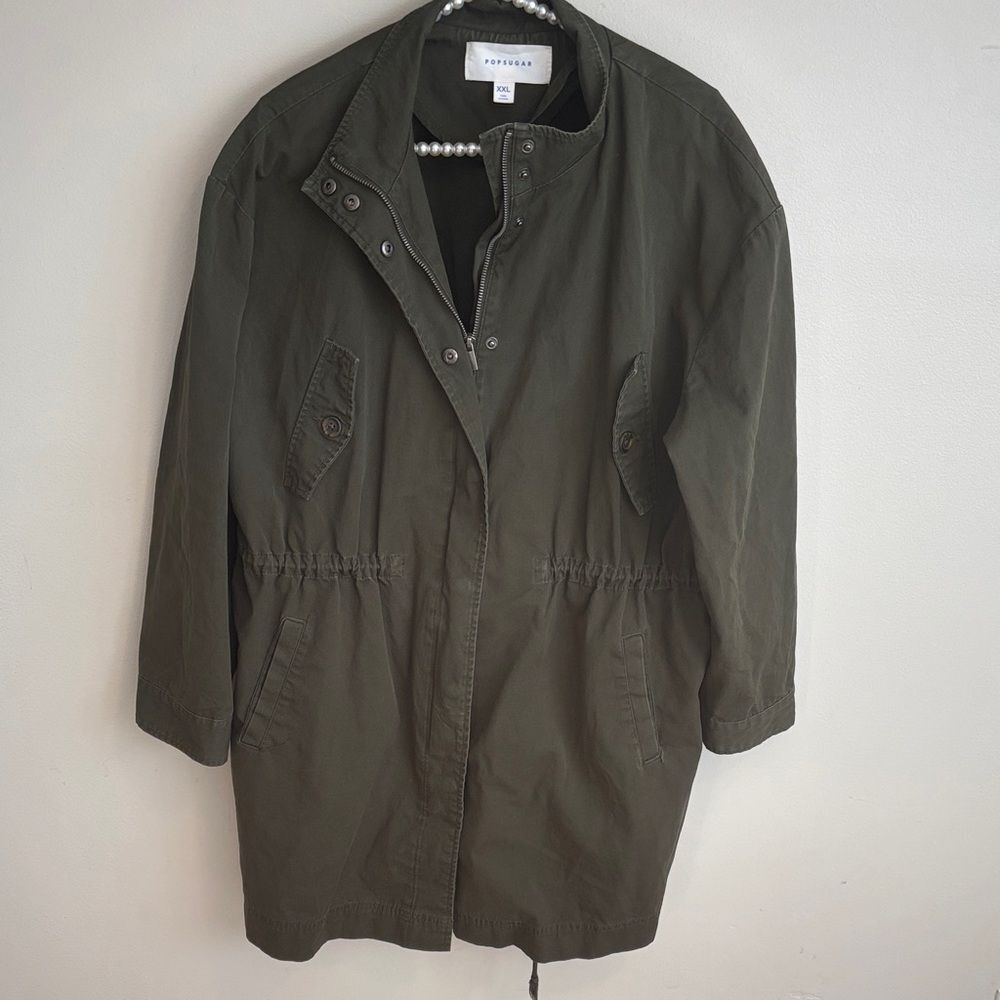 Popsugar xxl Dark Olive Utility Jacket